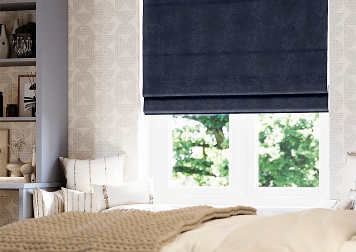 Faux Suede, Navy - Roman Blind - Image 5